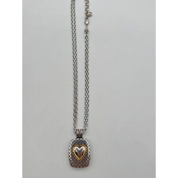 Brighton Reversible Double Face Silver/Gold Heart Pendant - Picture 3 of 6